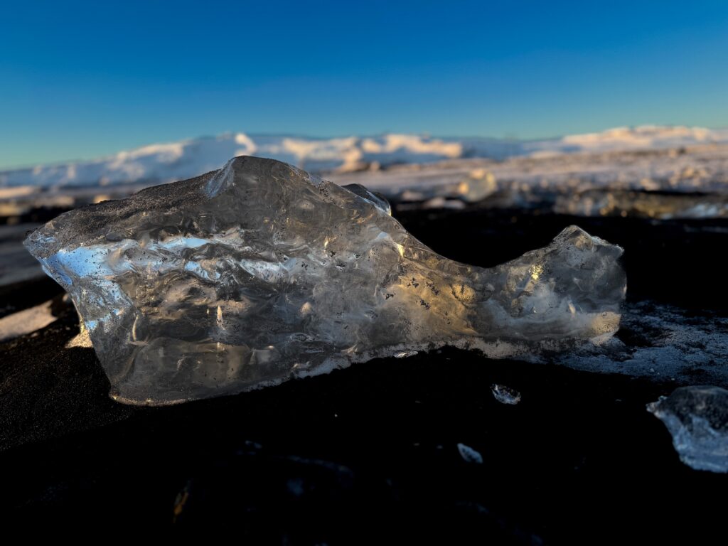 Ice washed up on Diamond Beach