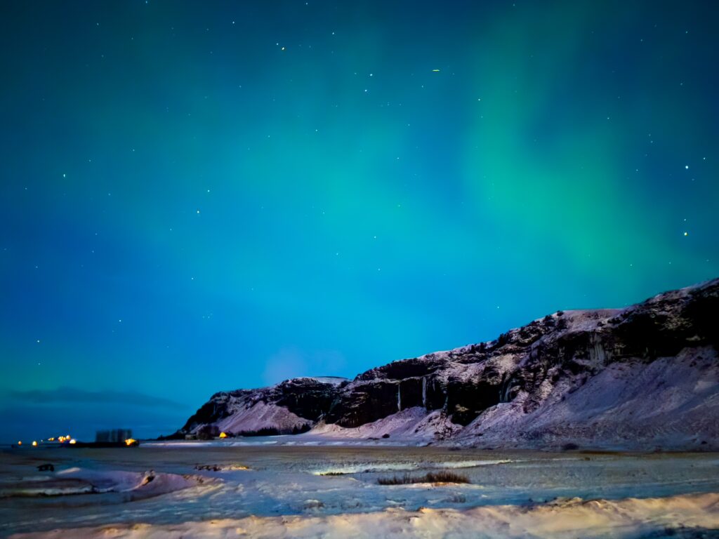 Northern Lights at Seljalandsfoss